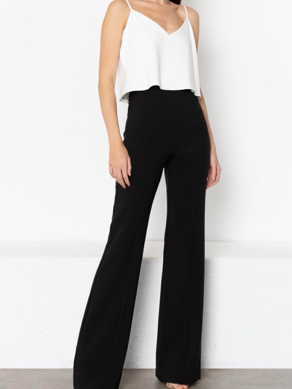 NWT Black Halo Isabella Pants 6 Black High Rise Wide Leg Trousers $298